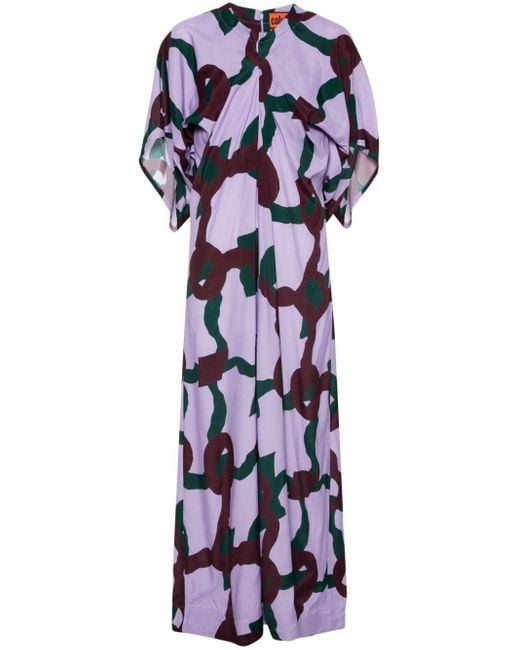 Colville Purple Cocoon Abstract-print Maxi Dress