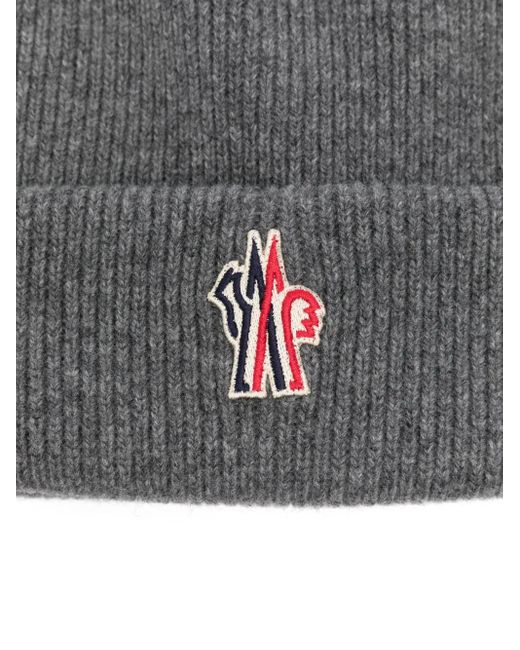 Moncler Gray Wool Beanie Hat