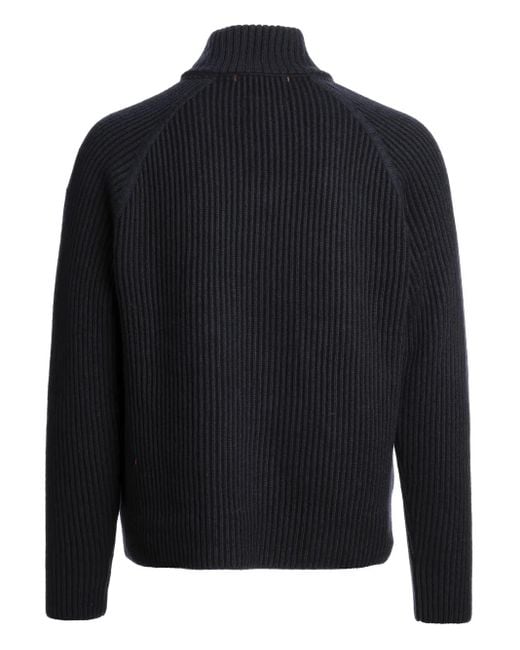 Parajumpers Black Olmo Ribbed-Knit Quilted Jacket for men