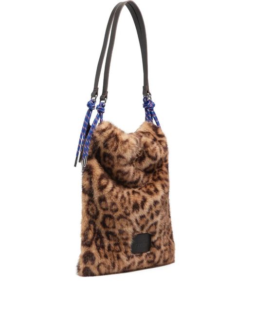 Bimba Y Lola Brown Leopard-Print Shoulder Bag