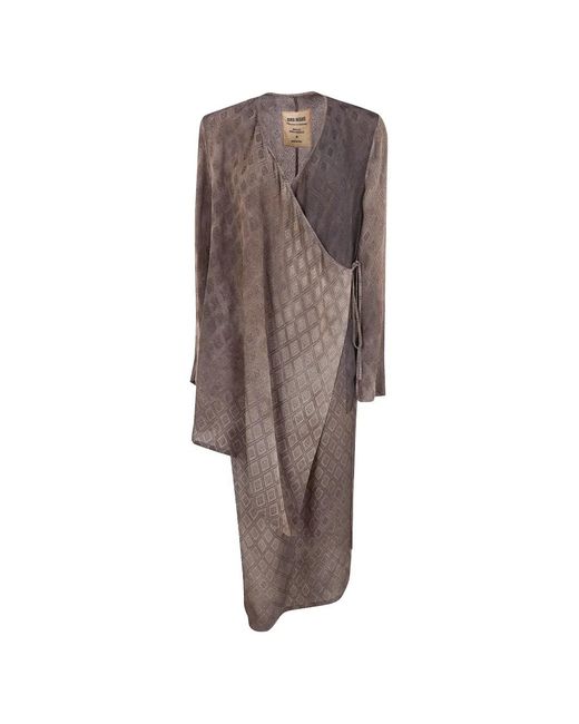 Uma Wang Brown Geomtetric-Pattern Coat