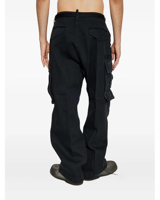 DSquared² Black Cargo-Pocket Trousers for men