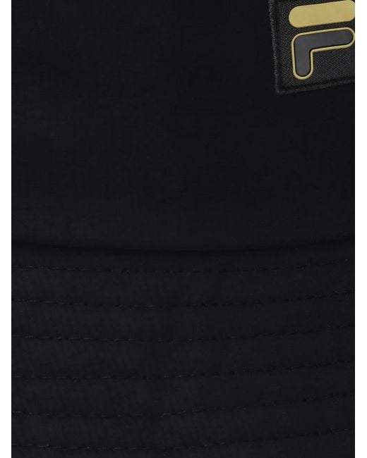 Fila Black Oath Logo-Patch Bucket Hat for men