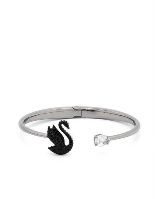 Swarovski White Swan-motif Open-cuff Bracelet