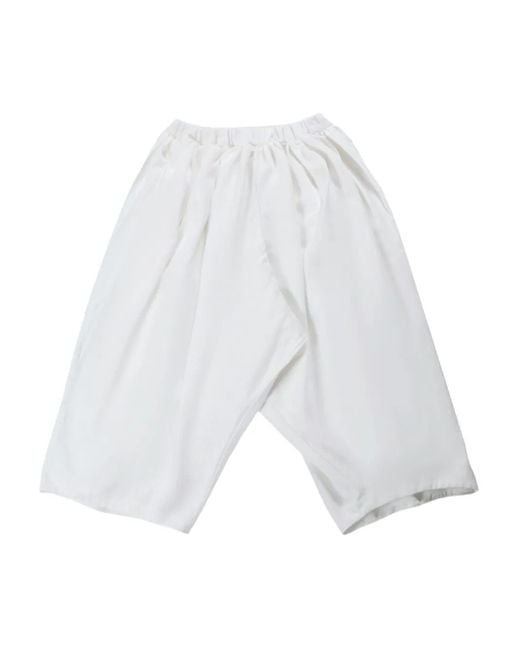 Comme des Garçons White Elasticated-Waistband Shorts