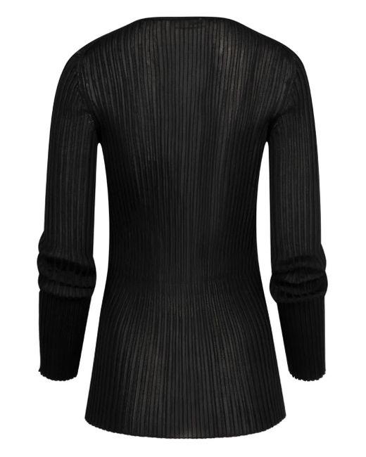 Khaite Black Tia V-Neck Top