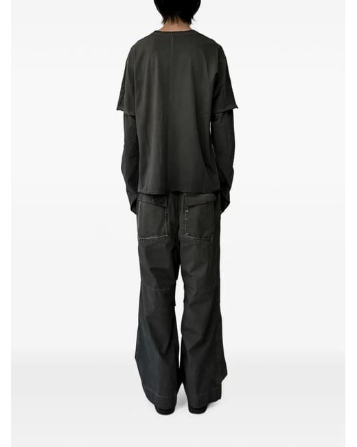 SAN263-1 Black Layered-Sleeve Embroidered T-Shirt for men