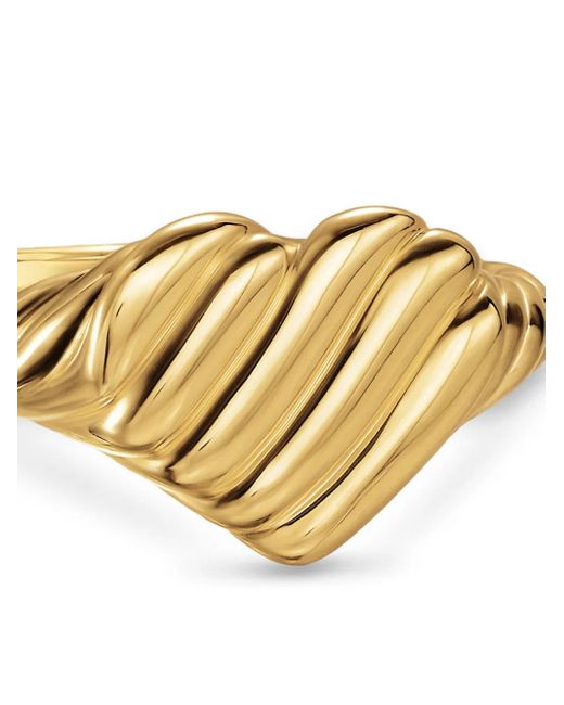 Anillo con corazón esculpido en oro amarillo de 18 ct David Yurman de color Metallic