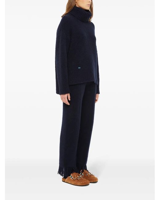 Alanui Blue Logo-Plaque Knitted Jumper