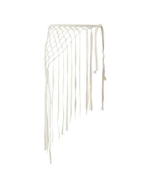 Palmacea White Fringed Skirt