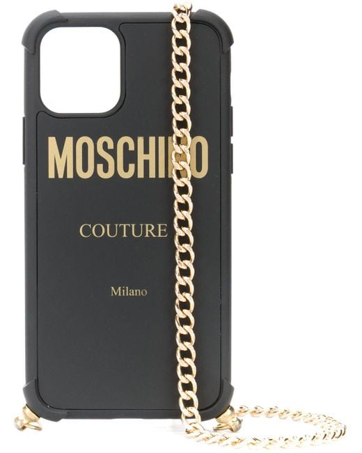 Moschino Iphone 11 Pro Hoesje Met Ketting in het Black