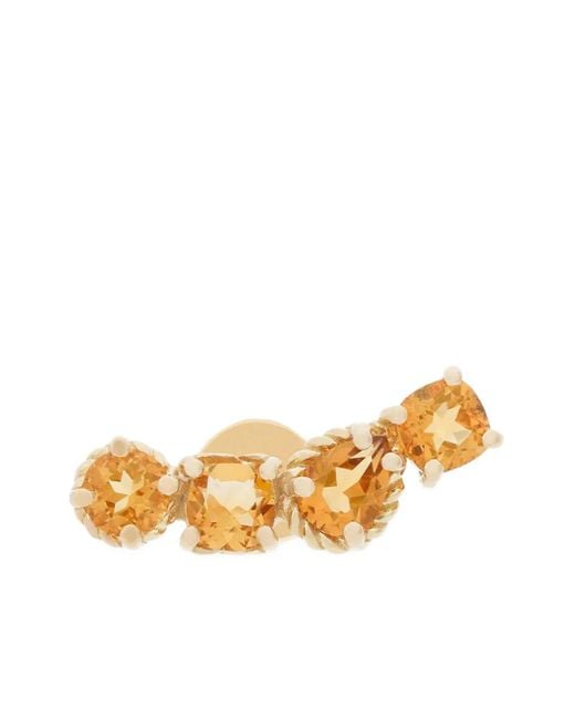 Dolce & Gabbana 18Kt Geelgouden Single Monochrome Oorbel Met Citrien in het Metallic