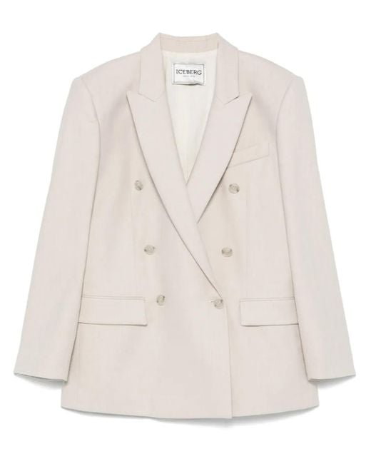 Iceberg Natural Double-Breasted Blazer