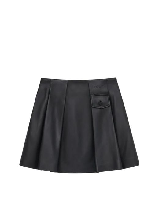 Loewe Black Pocket Pleated Mini Skirt