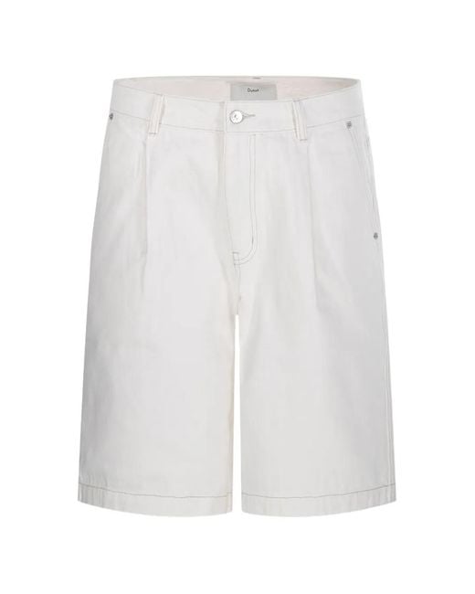 DUNST White Belt-Loops Shorts for men