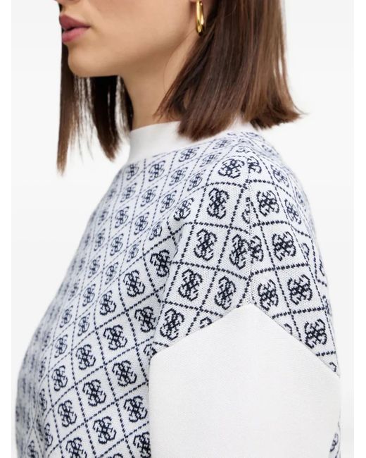 Guess Gray Patterned Long-Sleeve Sweater