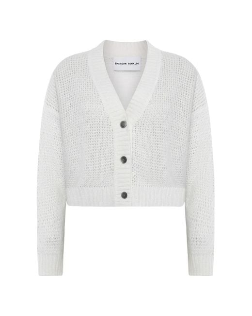 EMERSON RENALDI White Button Knitted Cardigan