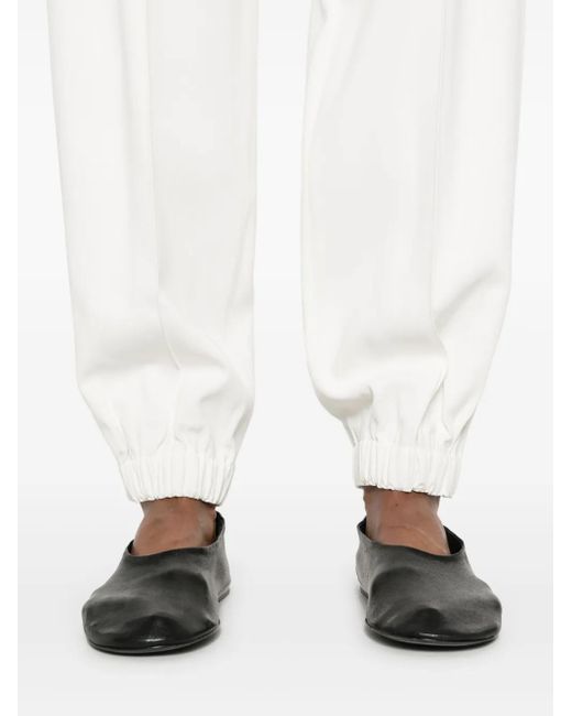 Fabiana Filippi White Elasticated-Waist Tapered-Leg Trousers