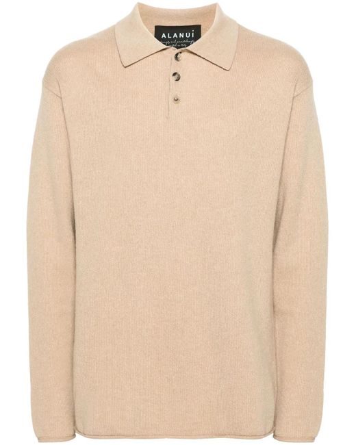 Alanui Natural Finest Ribbed Polo Top for men