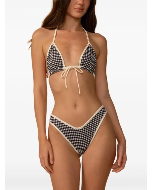 Montce Brown Lulu Gingham Bikini Bottoms