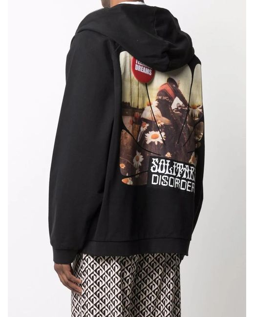 Raf Simons Black Teenage Dreams Zipped Hoodie for men