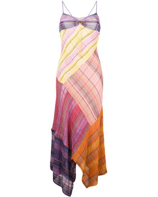 Peter Pilotto Paneled Checked Stretch-knit Maxi Dress Multicolor