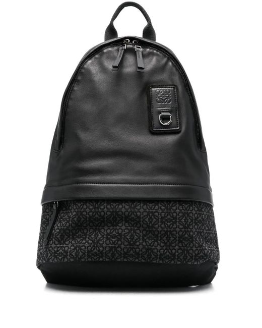 Loewe Black Anagram Jacquard Round Slim Backpack for men