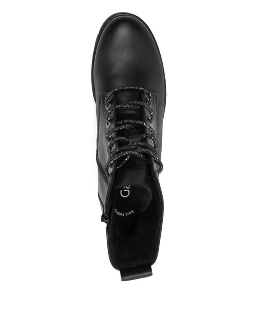 Gabor Black Lace-Up Booties