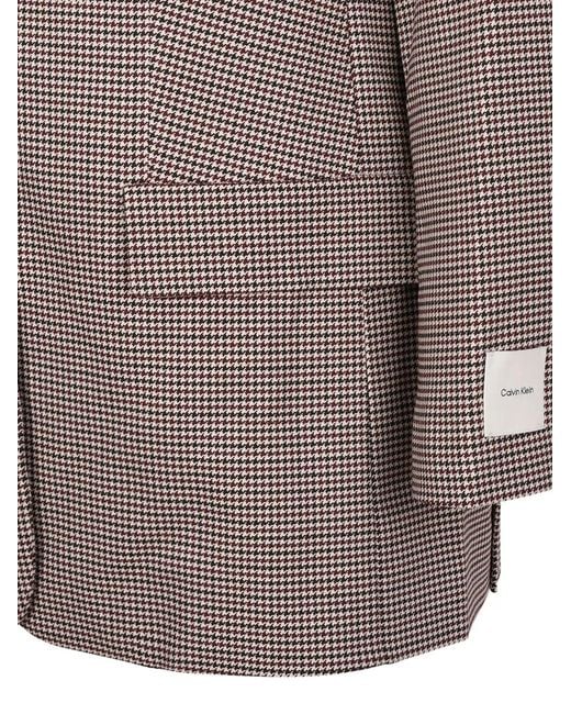 Calvin Klein Brown Checked Button Blazer