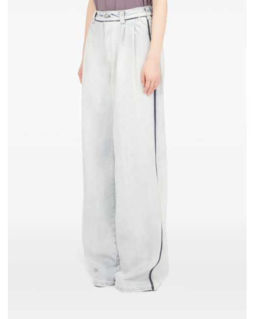 Maison Margiela White Wide-Leg Denim Jeasn