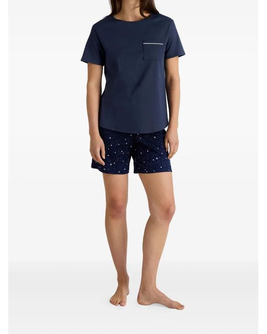 Calida Blue Pocket Star-Print Pyjamas