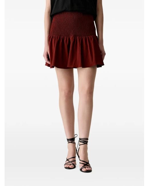 Morgan Red Ruffled Mini Skirt
