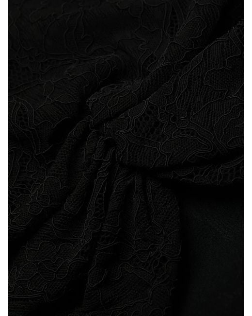 Philosophy Di Lorenzo Serafini Black Chantilly-Lace Ruched Minidress