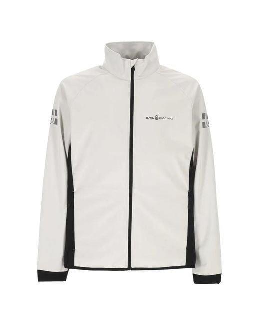 Sail Racing White Spray Softshell Logo-Print Panelled Jacket for men