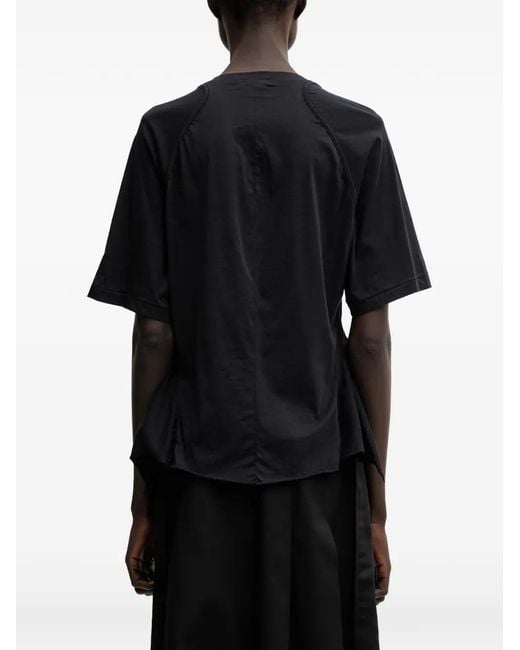 Undercover Black Panelled Raw-Edge T-Shirt