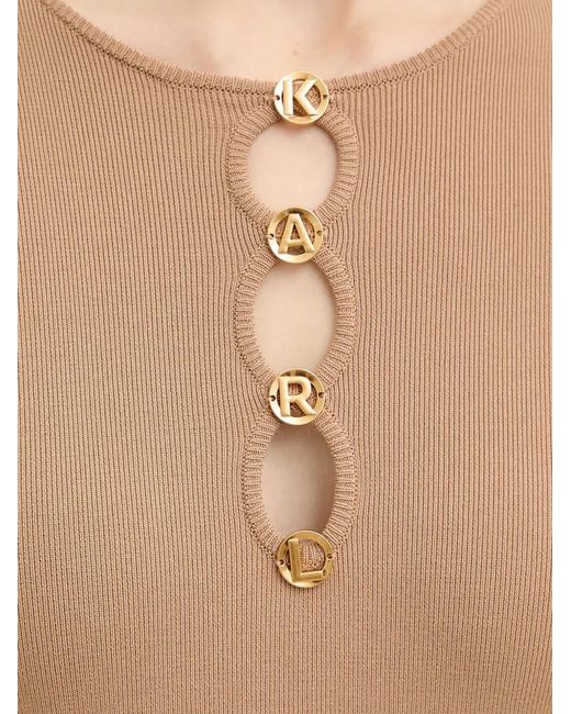 Karl Lagerfeld Natural Buttons-Detail Midi Dress