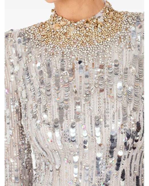 Jenny Packham Gray Passion Minikleid mit Pailletten
