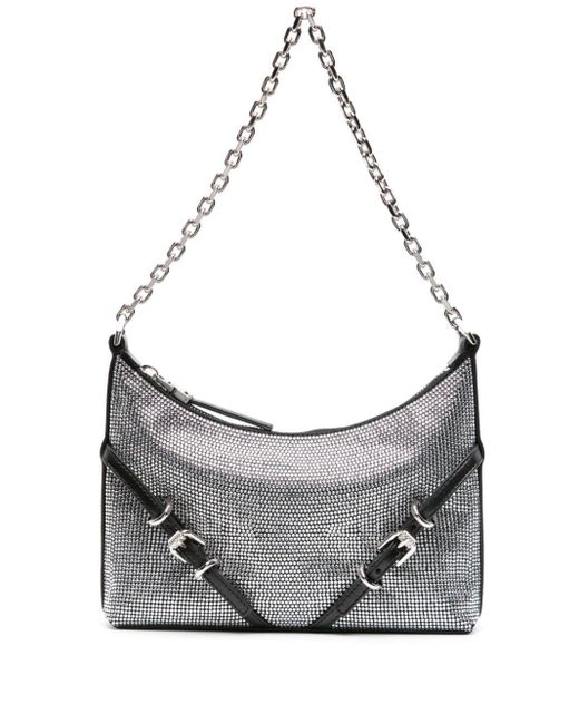 Givenchy Gray Voyou Party Rhinestone-embellishment Bag
