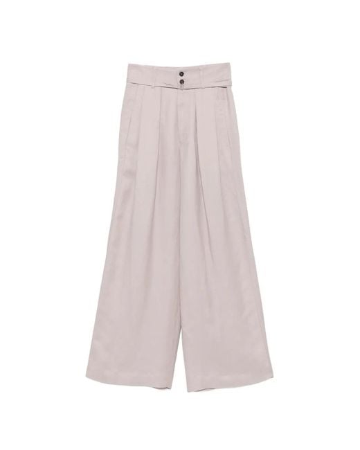 Tela Pink Belted Pleated-Detail Trousers
