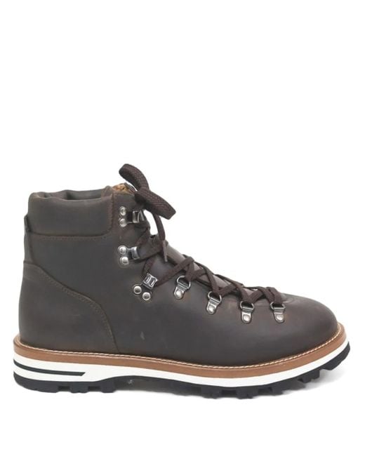 Monpiz Black Lace-Up Leather Boots for men