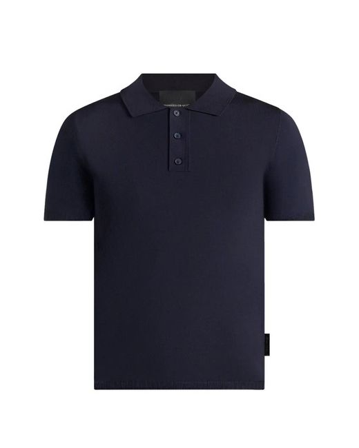Manière De Voir Blue Pl001 Luxe Knitted Polo Shirt for men