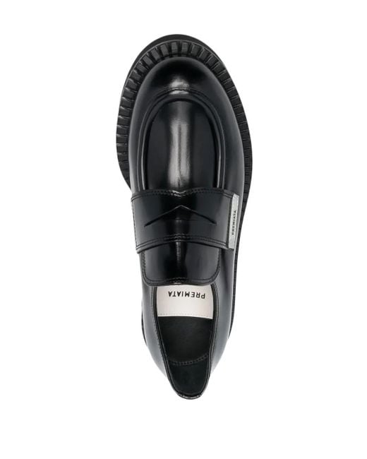 Premiata Black Chunky Leather Lug Loafers