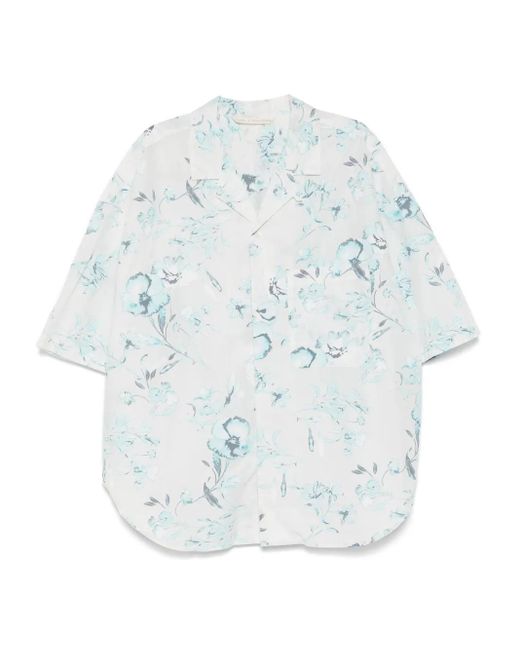 Forme D'expression White Floral-Print Shirt for men