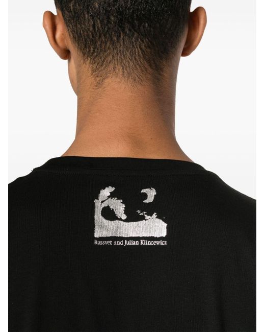 Rassvet (PACCBET) Black Text-print Cotton T-shirt for men