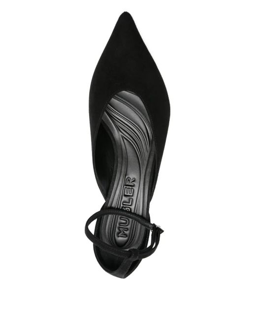 Mugler Black Fang Pumps mit Knöchelriemen 55mm