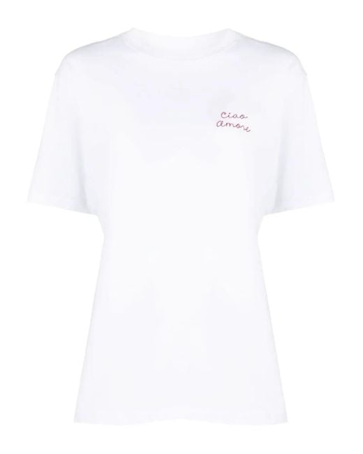 Giada Benincasa Katoenen T-Shirt Met Borduurwerk in het White