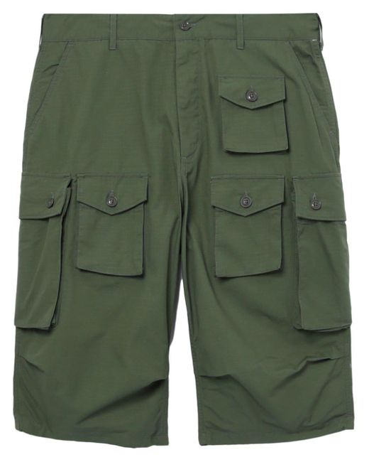 Engineered Garments Green Cotton Cargo Shorts for men