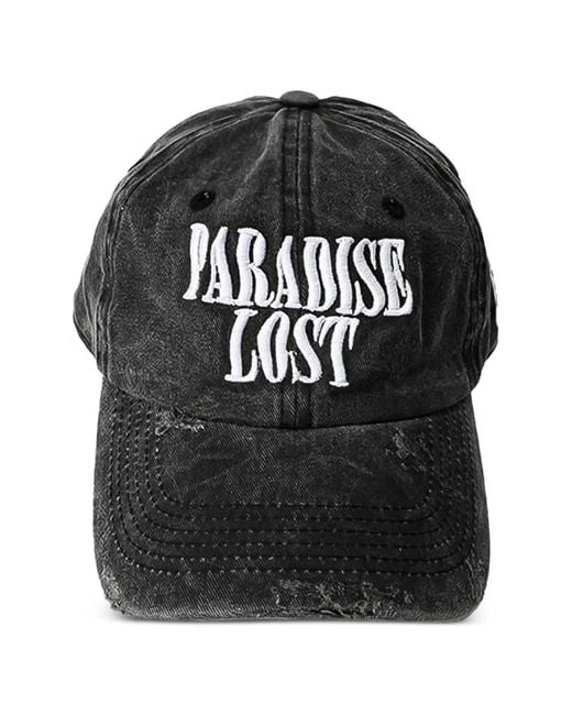 Alchemist Black Distressed Embroidered-Logo Cap for men