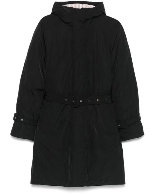 Thom Browne 4-Bar Parka Met Ceintuur in het Black voor heren