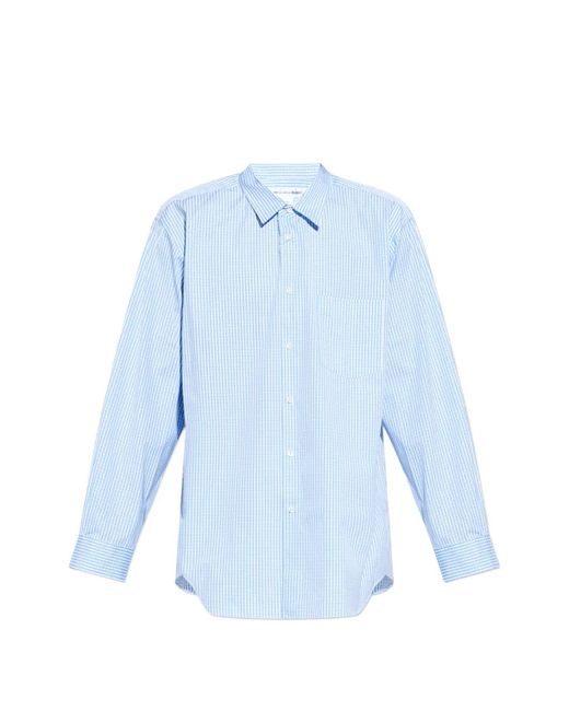 Comme des Garçons Blue Striped-Pattern Pocket Shirt for men